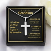 Grandson - Beautiful Chapters - Artisan Cross Necklace, Birthday Gift