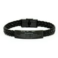 thumbnail image 1 of Grandson Braided Leather Bracelet, Always so very proud of you, Inspirational Grandson Birthday Supporting Gifts From Grandpa, 1 of 1