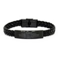 thumbnail image 1 of Grandson Braided Leather Bracelet, Never forget that I love you forever, Inspirational Grandson Birthday Unique Gifts From Nonno, 1 of 1