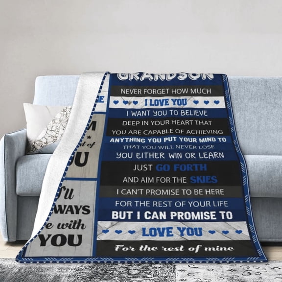 Grandson Gifts from Grandma Blanket, Gifts for Grandsons, Best Graduation Christmas Fathers Day Birthday Gift for Grown Grandson from Grandpa Nana 50x40