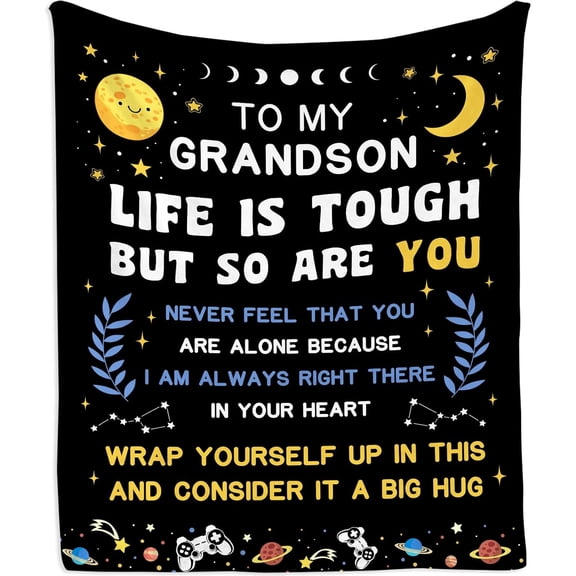 Grandson Gifts from Grandma Grandpa Blanket 60"x50", Birthday Gifts for Grandson, Birthday Decoration, to My Grandsons Gift Throw Blankets from Nana Papa, Best Grandsons Ever