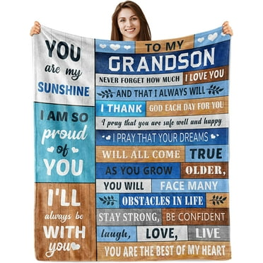 Grandson Gifts from Grandma Grandpa,to My Grandson Blanket 60”x50”,Grandson Birthday Gifts,Gifts for Grandson from Grandma Grandpa,Valentines Day Birthday Graduation for Grandson