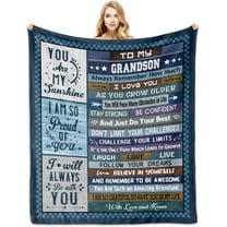 Grandson Gifts from Grandma, Grandson Blankets 60"x50", Adult Grandson Birthday Gifts from Grandparents, Grown Grandson Gifts Ideas for Graduation, Fathers Day, Christmas, To My Grandson Throw Blanket