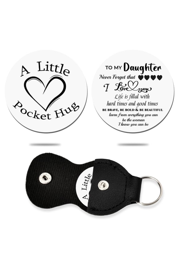 To My Grandson Keychain from Grandma and Grandpa - Graduation and Birthday Gift for Men and - Pocket Hug Token, I Love You, Encouragement and Inspirational Gift