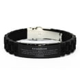 thumbnail image 1 of Grandson Motivational Gifts from Nana, Remember to never give up no matter what, Inspirational Birthday Black Glidelock Clasp Bracelet for Grandson, 1 of 4