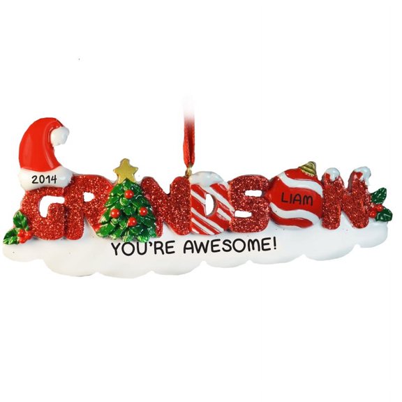 Grandson Letters Heart Ornament