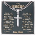 thumbnail image 1 of Grandson(s) - Snuggled Right In - Cross Necklace - Love Nene - Cuban Link Chain with Artisan Cross, 1 of 5
