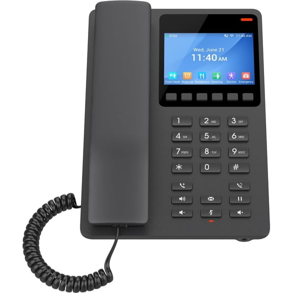Grandstream GHP631 Hotel IP Phone | 2 Lines, 2 SIP Accounts | 3.5-Inch Color Display | Power Adapter Not Included | Black