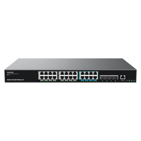 Grandstream GWN7822P | 24-Port 2.5G Multi-Gigabit Ethernet Layer 3 Managed PoE Switch
