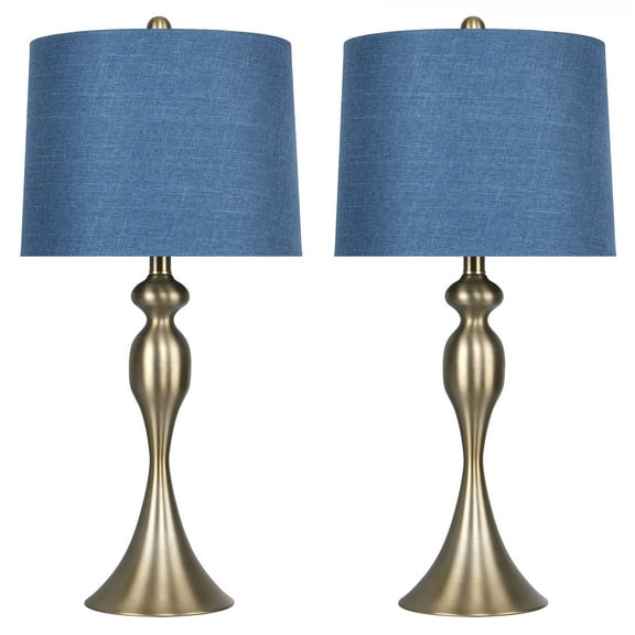 Grandview Gallery 26.5 Inch Modern Table Lamps, Moroccan Blue (Set of 2)