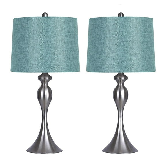Grandview Gallery 26.5 Inch Tall Modern Table Lamps, Turquoise (Set of 2)