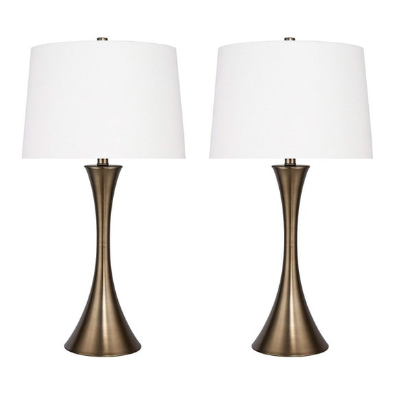 Grandview Gallery 29 Inch Hourglass Table Lamp, Golden Bronze (Set of 2)