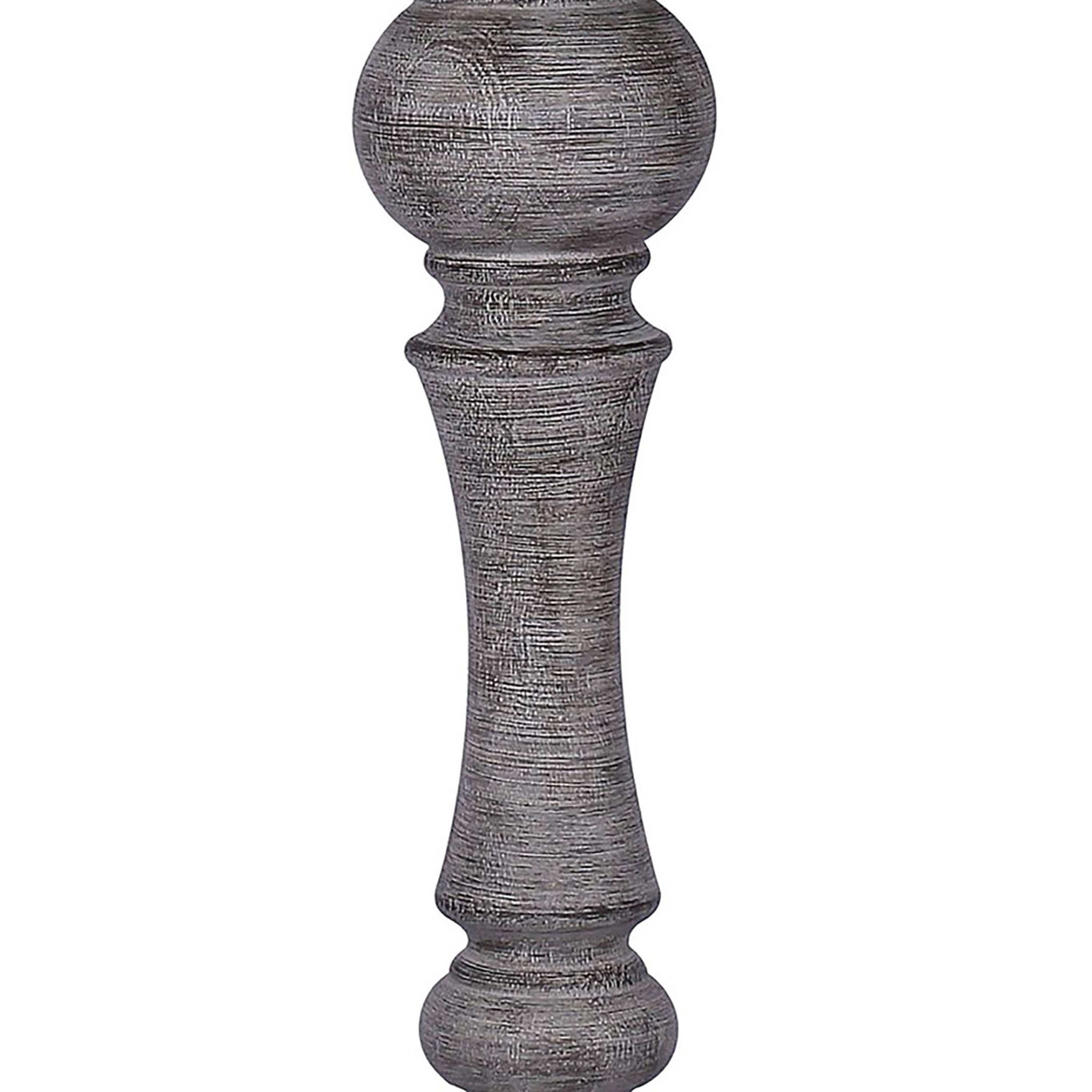 Winston 32" Reclaimed Gray Polyresin Table Lamps with Linen Shades, Set of 2