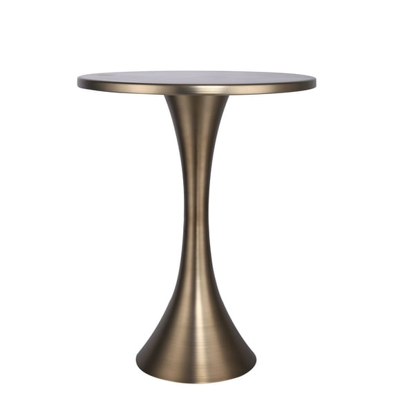 Grandview Gallery Round Metal Matte Golden Bronze Side Accent Table 24" H x 19" D