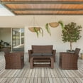 thumbnail image 1 of Grandview Outdoor 4-piece Brown Patio Conversation Set with Cushions Grey, 1 of 5
