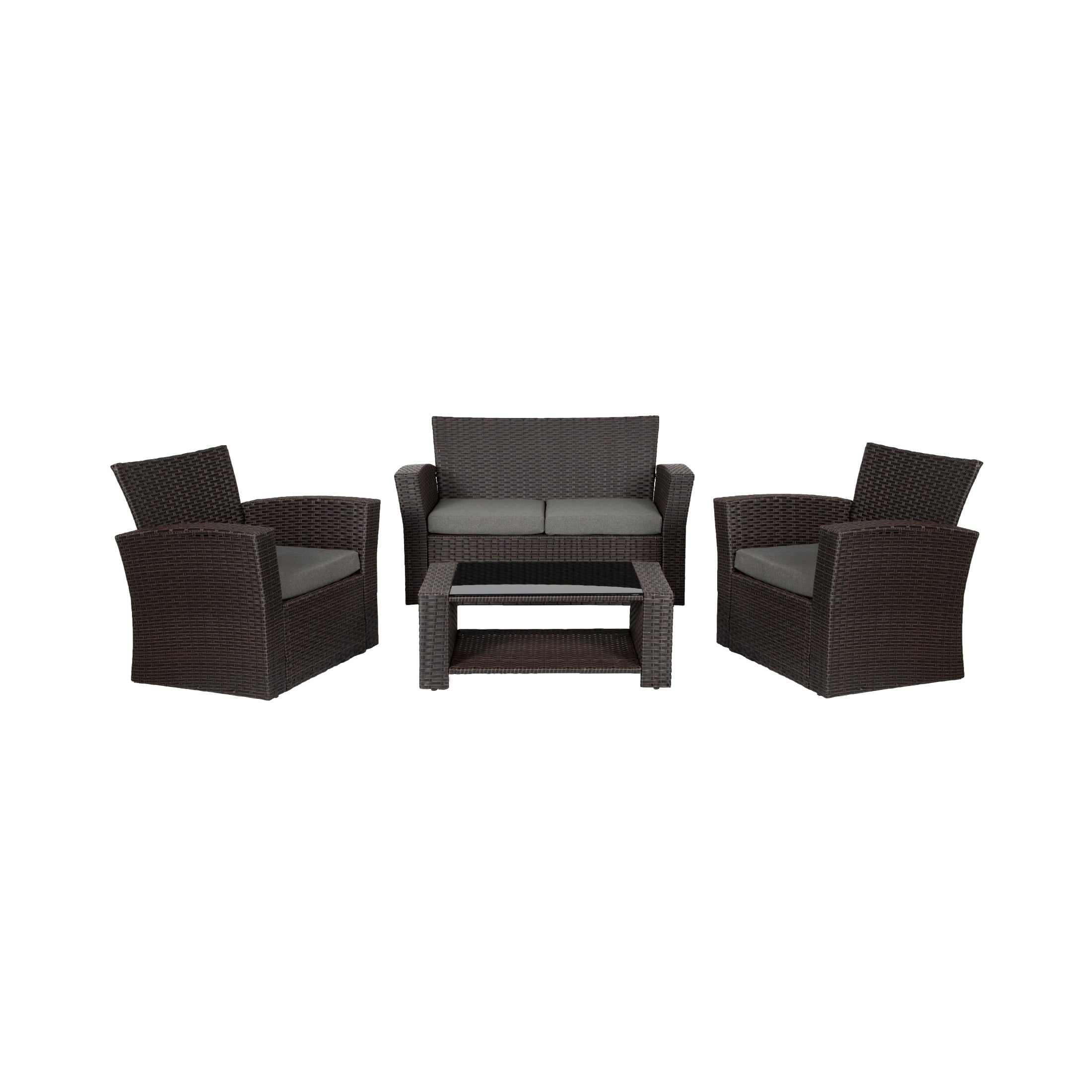 Grandview Outdoor Chocolate 4-piece Patio Conversation Set Grey