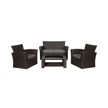 Grandview Outdoor Chocolate 4-piece Patio Conversation Set Grey
