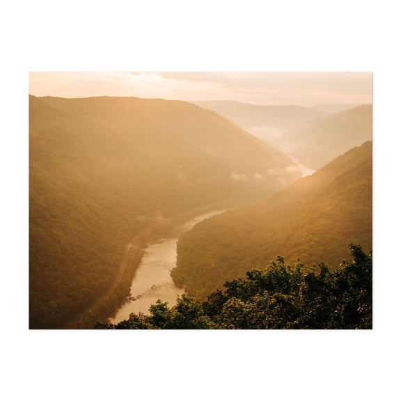 Grandview Sunrise, New River Gorge 05 - Glen Jean West Virginia Photography Unframed Wall Art Print 5 x 7 inches