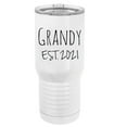 thumbnail image 1 of Grandy Est. 2021 Established Stainless Steel Vacuum Double-Walled Insulated 20 Oz Tumbler Travel Coffee Mug with Clear Lid, White, 1 of 1