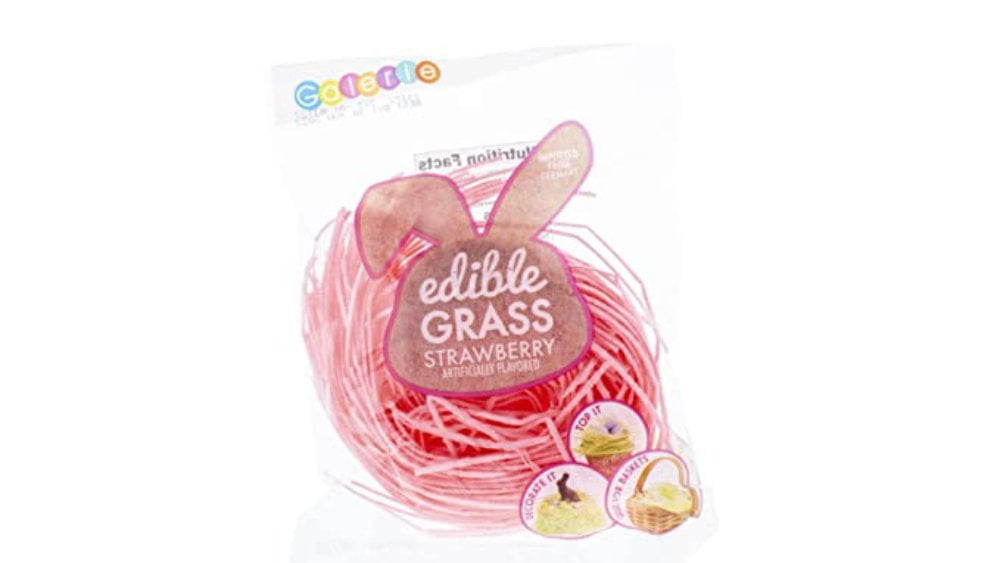 Grandys Candys Edible Easter Basket Grass- Green Apple, Blueberry and Strawberry Flavors