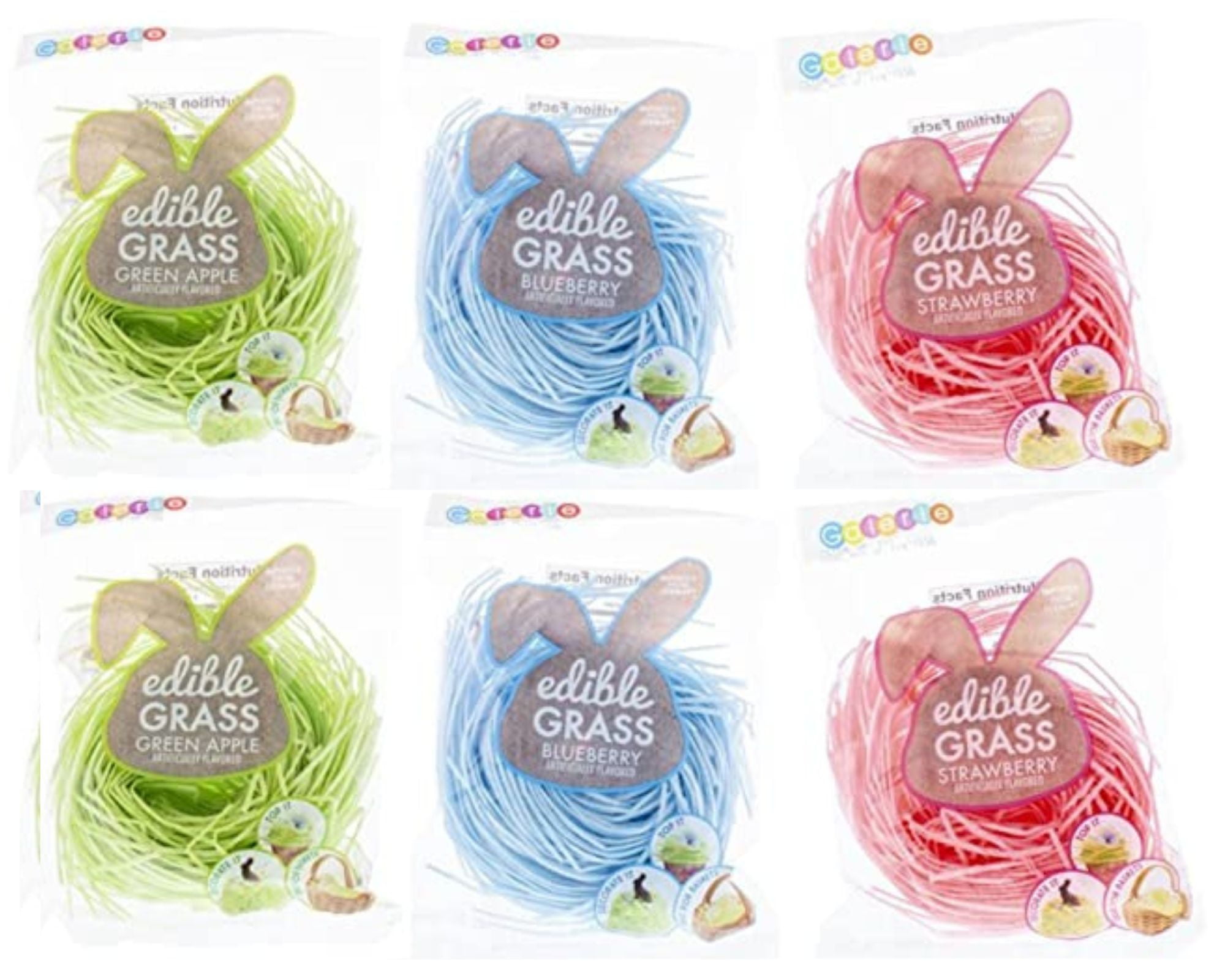 Grandys Candys Edible Easter Basket Grass Green Apple, Blueberry and