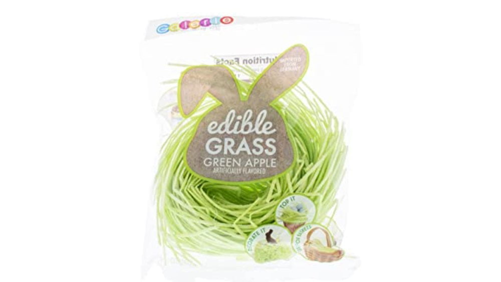 Grandys Candys Edible Easter Basket Grass Green Apple, Blueberry and