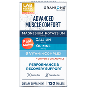 Granions Advanced Muscle Comfort - Muscle Relaxer- Quinine, Magnesium, Potassium, B Vitamins, CoQ10 - 120 Tablet