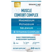 Granions Muscle Relaxer Pills Complex - Magnesium, Potassium - Daily Comfort Supplement to Support Normal Muscle Function and Relaxation - 30 Servings