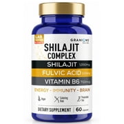Granions Pure Shilajit for Men - Fulvic Acid Supplement, 1,000mg Himalayan Shilajit with Vitamin B6 - 60 Capsules