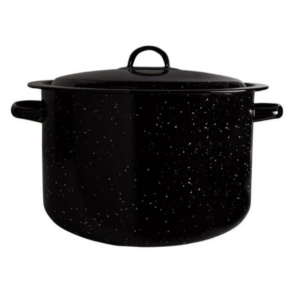 Granite 12 Qt Stockpot, Nonstick Soup Pot With Lid, Speckled Enamel Ware Cookware, Large Stock Pot For Boiling and Cooking, Big Granite Cooking Pot for , Campfire, Outdoor Stove