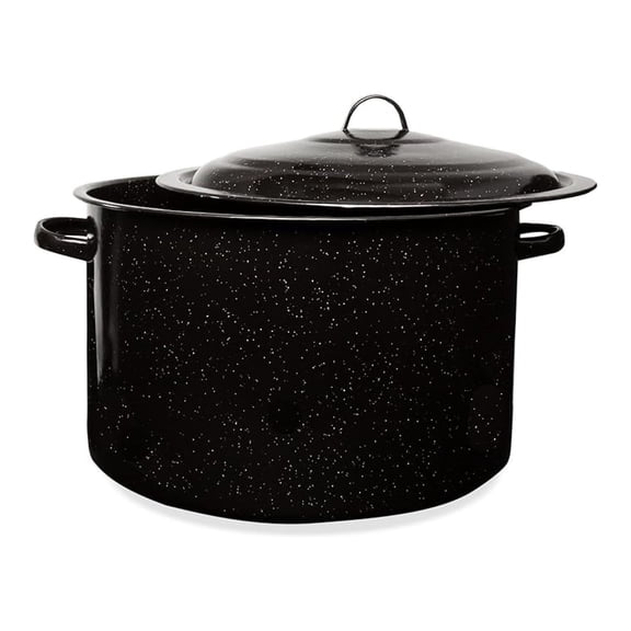 Granite 21 Qt Stockpot, Nonstick Soup Pot With Lid, Speckled Enamel Ware Cookware, Large Stock Pot For Boiling and Cooking, Big Granite Cooking Pot for , Campfire, Outdoor Stove