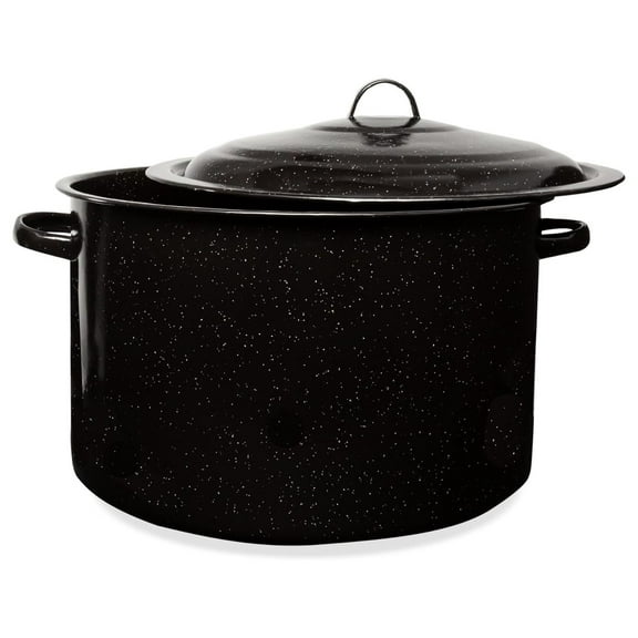 Granite 21 Qt Stockpot, Nonstick Soup Pot With Lid, Speckled Enamel Ware Cookware, Large Stock Pot For Boiling and Cooking, Big Granite Cooking Pot for , Campfire, Outdoor Stove