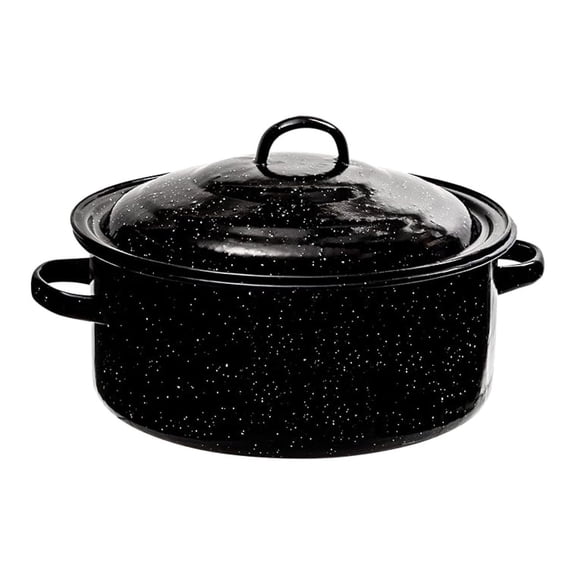 Granite 5 Qt Stockpot, Nonstick Soup Pot With Lid, Speckled Enamel Ware Cookware, Large Stock Pot For Boiling and Cooking, Big Granite Cooking Pot for , Campfire, Outdoor Stove