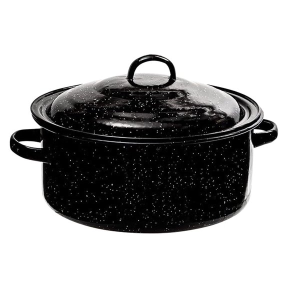 Granite 5 Qt Stockpot, Nonstick Soup Pot With Lid, Speckled Enamel Ware Cookware, Large Stock Pot For Boiling and Cooking, Big Granite Cooking Pot for , Campfire, Outdoor Stove