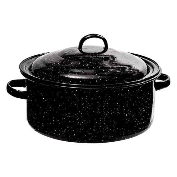 Granite 5 Qt Stockpot, Nonstick Soup Pot With Lid, Speckled Enamel Ware Cookware, Large Stock Pot For Boiling and Cooking, Big Granite Cooking Pot for , Campfire, Outdoor Stove