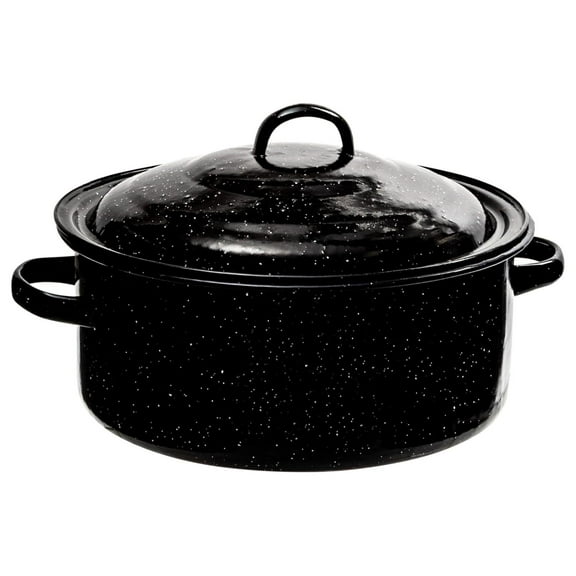 Granite 5 Qt Stockpot, Nonstick Soup Pot With Lid, Speckled Enamel Ware Cookware, Large Stock Pot For Boiling and Cooking, Big Granite Cooking Pot for , Campfire, Outdoor Stove
