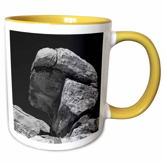 3drose, Granite Boulders, Joshua Tree National Park, California, 11oz Two-tone Yellow Mug