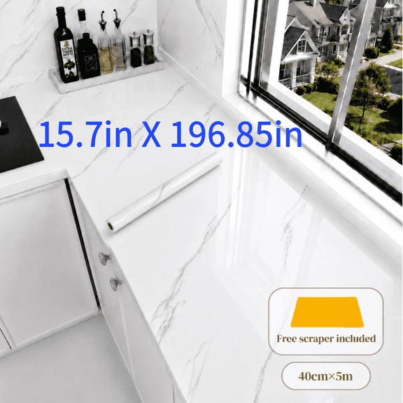 Marble Contact Paper Peel Stick Wallpaper Waterproof Heat Resistant Vinyl Countertop Wrap 15.74 x 196.85 In Wallpaper Marble Vinyl for Kitchen Bathroom Table