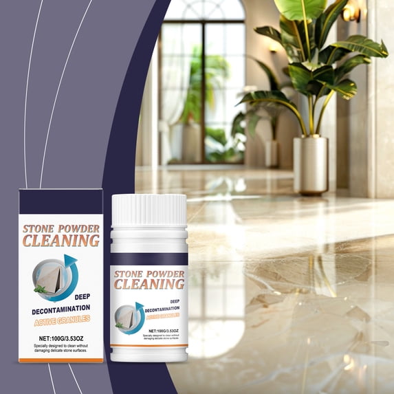 Granite Countertop Cleaner Powder, Powerful Quartz Stone Stain Remover, 100g for Tile Marble, Water Spot Grease Cleaner for Kitchen
