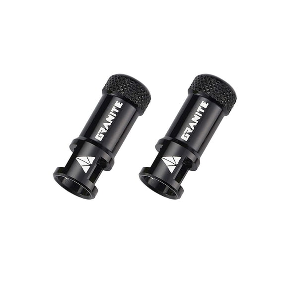 Granite-Design Juicy Nipples Presta Valve Core Tool Cap Set of 2, Black