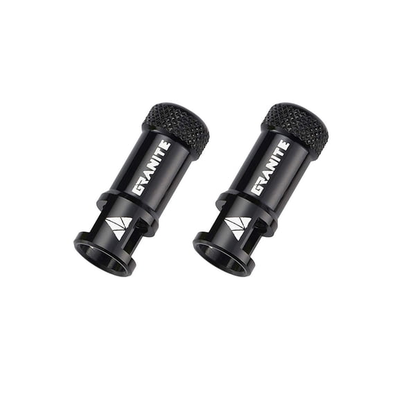 Granite-Design Juicy Nipples Presta Valve Core Tool Cap Set of 2, Black