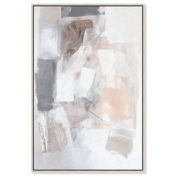 Granite Echoes II Canvas Gemstone Abstract Art by Art Remedy, Silver Frame, 36" x 54"