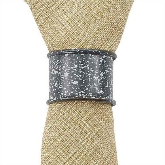 Granite Enamelware Gray - Napkin Rings Set of 6 - Park Designs