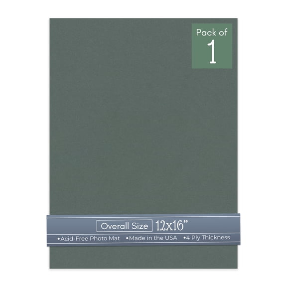 Granite Gray 12x16 Uncut Art Mat Board - No Opening - 1 Mat