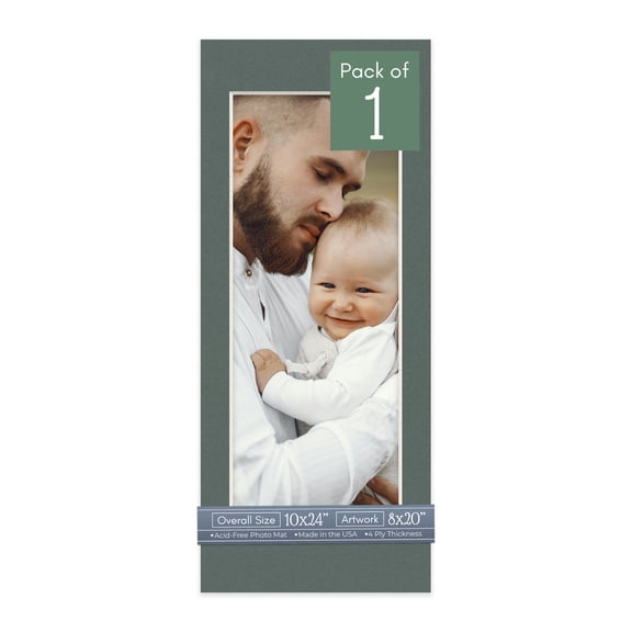Granite Gray Picture Frame Mat for 10x24 Frames - Fits 8x20 Photos - 1 Mat