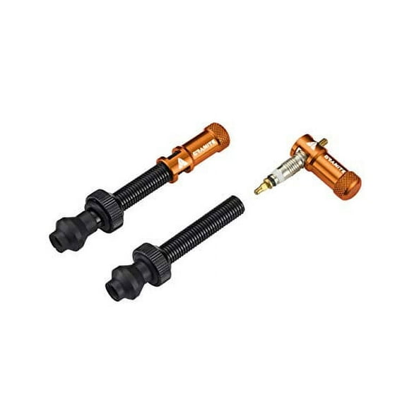 Granite Juicy Nipple Valve Cap and Presta Valve Stem Set, Bike Tire Caps Dust Covers (Orange)