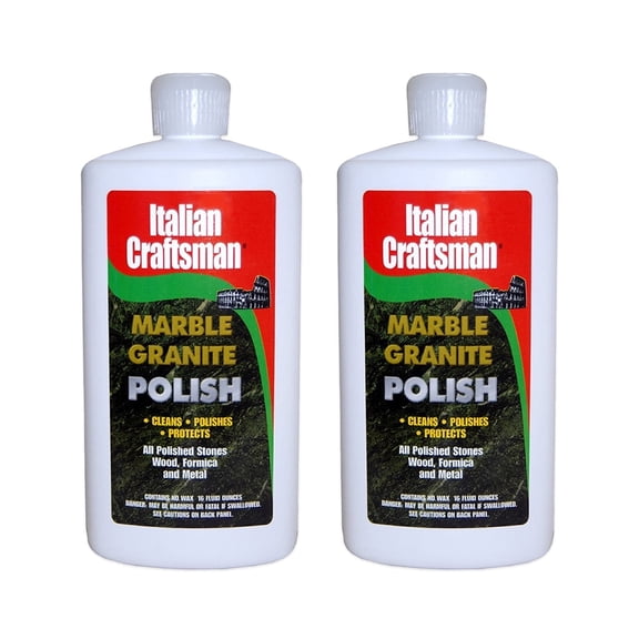 Italian Craftsman Granite and Marble Polish Cleaner, 16 oz, Pack of 2, Multi-Surface Cleaner for Kitchen and Bathroom Use