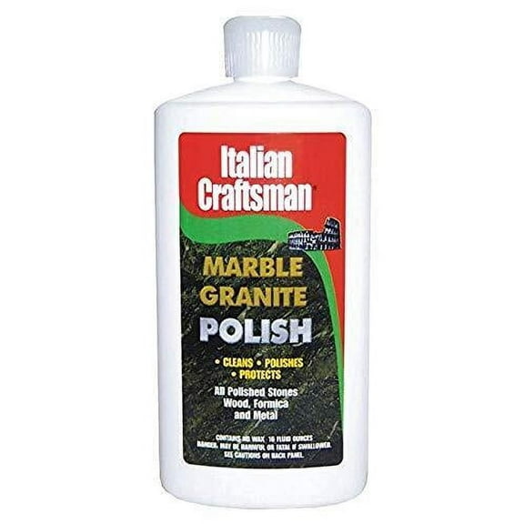 Granite & Marble Polish - Cleans & Protects - Italian Craftsman Made in The USA - Pack of 2 16 Oz ea - Multi-Surface Kitchen & Bathroom Cleaner Polishes Wood Formica Metals Cleans Furniture Sinks