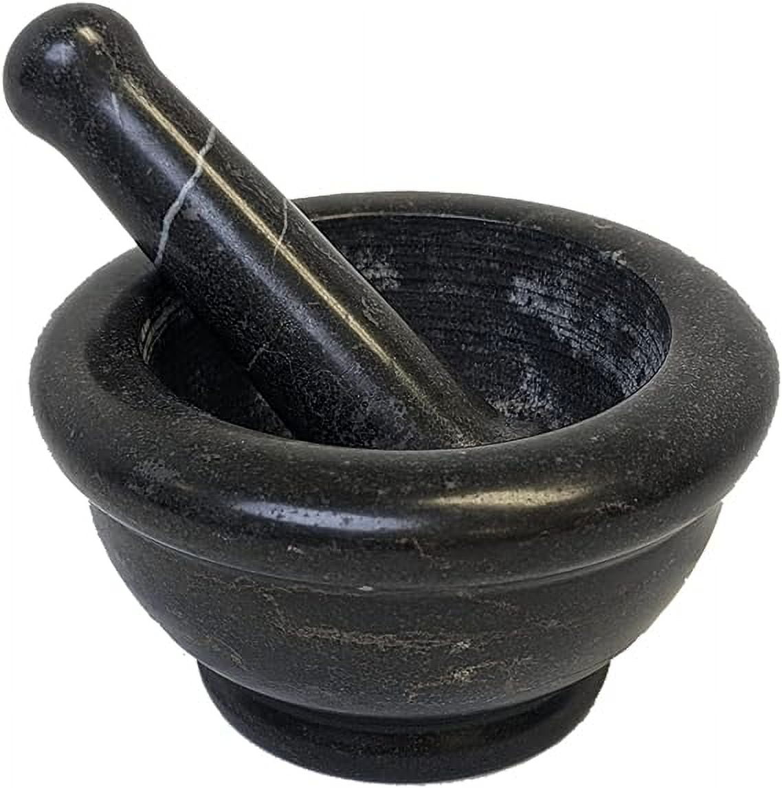 Velaze Granite Mortar and Pestle Set, 6.5 inch Pestle and 19.5 oz  Mortar,Natural Unpolished, Non Porous Spice Grinder, Small Bowl for Kitchen  Spices