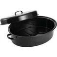 19” Enameled Roasting Pan with Domed Lid. Oval Turkey Roaster Pot